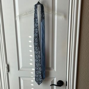 Elegant Blue and Black Paisley Tie Preppy Academia Easter Event Workwear Holiday